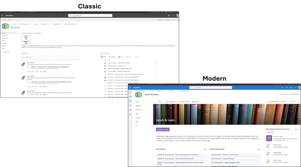 Classic vs. Modern SharePoint